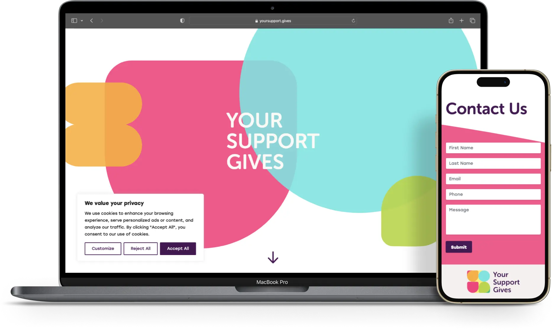 Your Support Gives Website Design